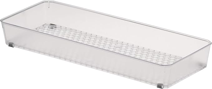 Spectrum Diversified Hexa Drawer Organizer Tray Modern Kitchen Cutlery, Utensil, Silverware Holder, Cabinet Storage, 6 x 15, Clear Frost