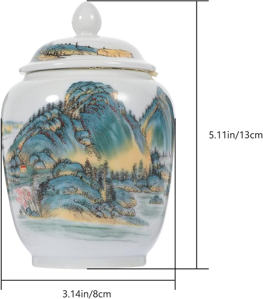 Ginger Jar Kitchen Canisters Vintage Ceramic Food Storage Jar with Airtight Lid Food Storage Jar Porcelain Tea Cadd Y Loose Tea Tin Kichen Storage Container for Coffee Sugar Nuts