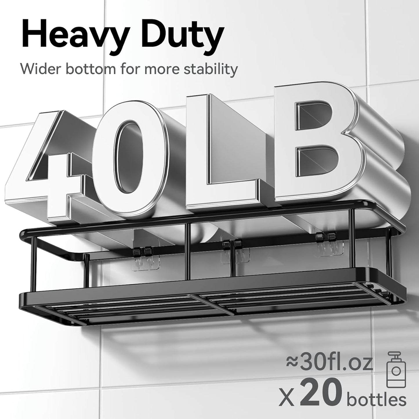 YASONIC Shower Caddy, 100% Rustproof Shower Shelves for Inside Shower, No Drilling Bathroom Organizers and Storage, 6 Pack Large Capacity Bathroom Caddy for Kitchen & Home Decor