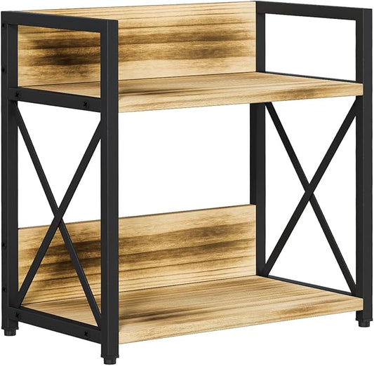 YINMIT Countertop Shelf Organizer,Coffee Bar Accessories,Spice Rack,Coffee Counter Shelf,2 Tier Coffee Organizer Station for Mugs,Cups,Cream,Syrup(Flame-colored, Medium)
