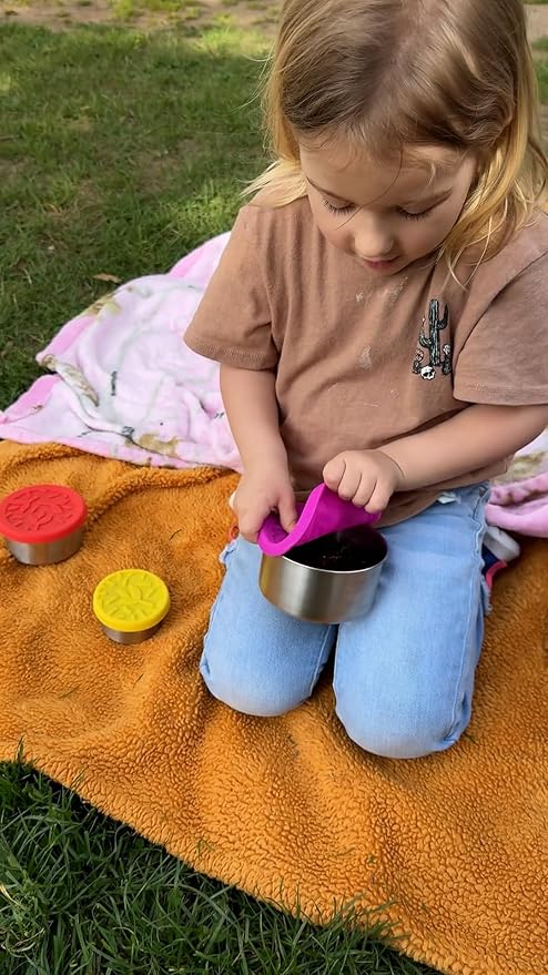 2 X 12 oz Containers with Lids - Leakproof w/Silicone Lids - BPA Free - Dishwasher & Freezer Safe - Portable & Reusable - Stainless Steel Snack Containers 12oz