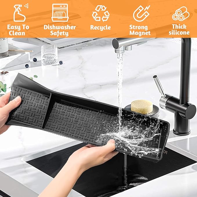 30 Inch Silicone Stove Top Shelf Magnetic for Kitchen Gadgets, Soft Flexible Strong Magnetic Heat Resistant Spice Rack Kitchen Organizer for Over Stove