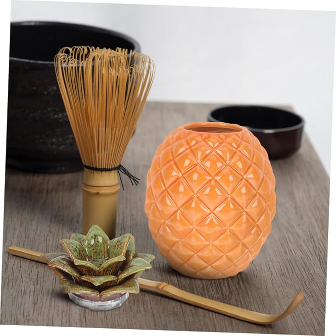 Ceramic Pineapple Tea Jar Lid Airtight Tea Storage Container for Loose Tea Snacks