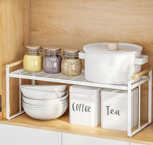 Stackable Wide Countertop Organizer, 13''×8.3''×7.9''Kitchen Bottle racks Organization and Storage, Spices Rack for Counter Shelf Cabinet Shelves Pantry Cupboard Under Sink