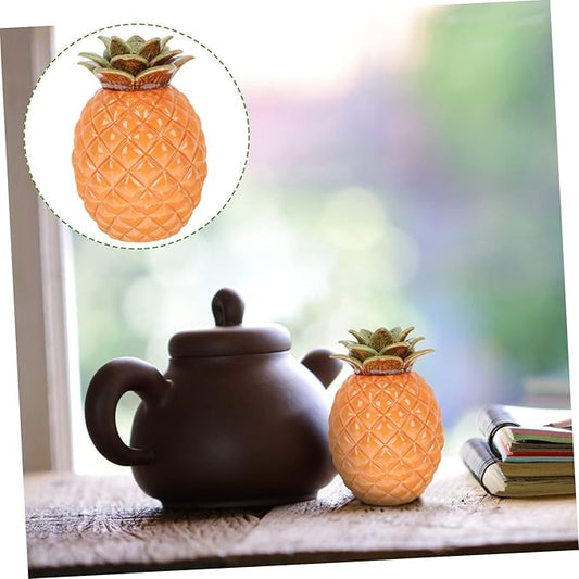 Ceramic Pineapple Tea Jar Lid Airtight Tea Storage Container for Loose Tea Snacks