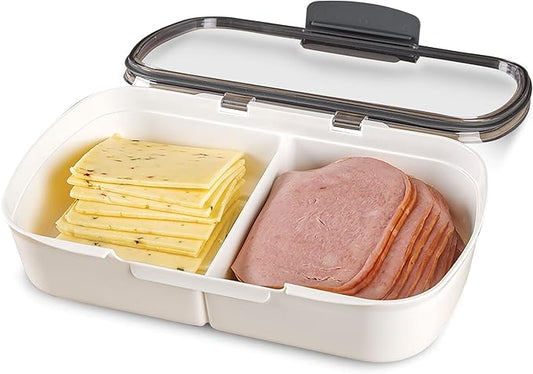 ProKeeper Split Deli Food Storage Container with Air-Tight Silicone Seal and Dry Erase Compatible Lid