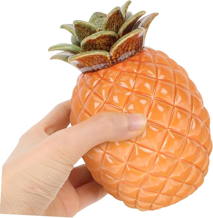 Ceramic Pineapple Tea Jar Lid Airtight Tea Storage Container for Loose Tea Snacks