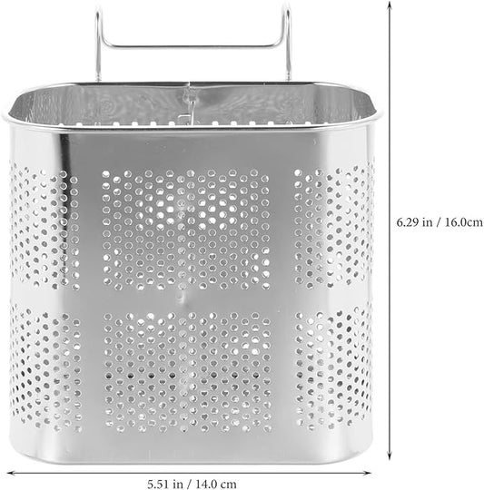 UPKOCH Upgrade Stainless Steel Chopsticks Holder with 2 Compartments for Kitchen Countertop - Drain Spout Utensil Drying Rack and Organizer for Spoons, Forks, and Knives