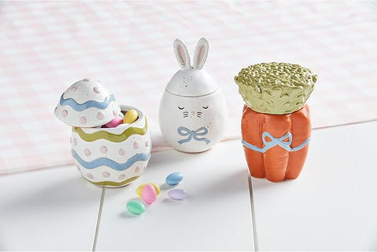 Mud Pie Easter Canister, White