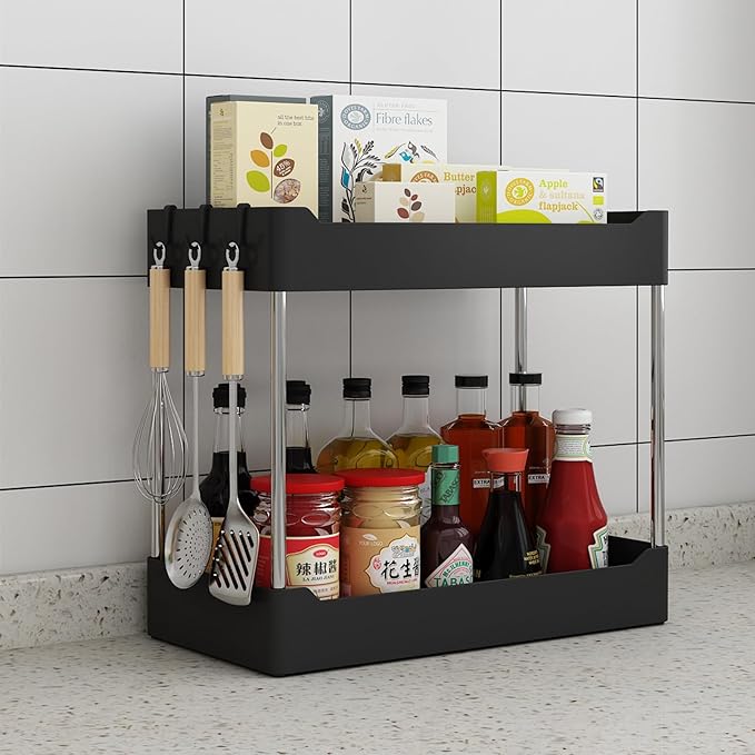 2-Tier Kitchen Seasoning Rack - Tableware & Kitchen Supplies Storage