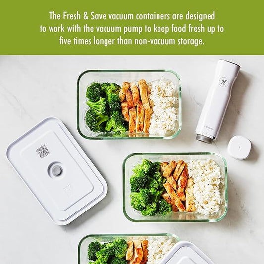 ZWILLING Fresh & Save Medium Glass Airtight Food Storage Container, Meal Prep Container, Food Saver