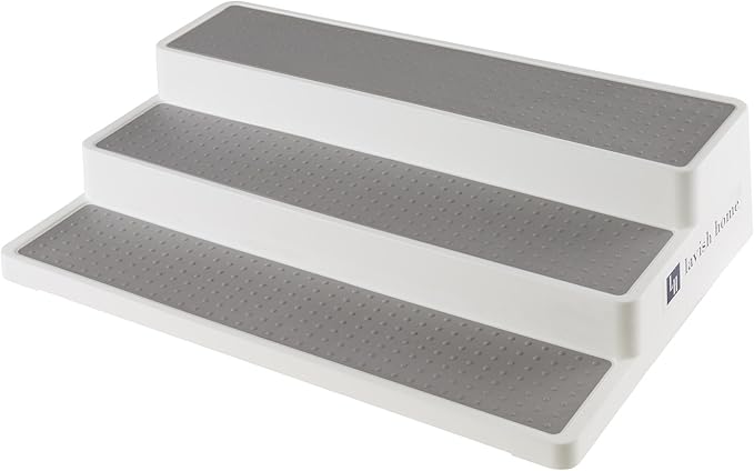Lavish Home 3 Tier Spice Step Shelf- Kitchen Cabinet, Countertop and Pantry Spices and Seasoning Organizer (Great for Household Organization) 14.5 x 9.5