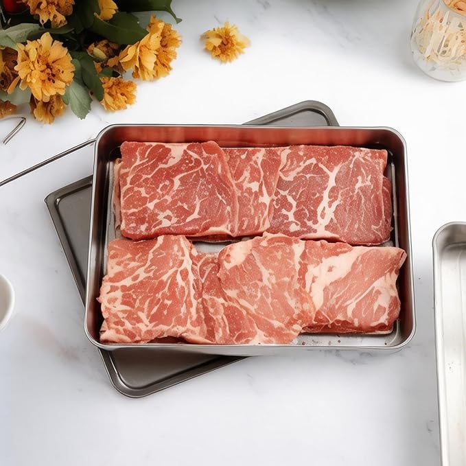 Deli Meat Container for Fridge,Bacon Container for Refrigerator，304SS Airtight Food Storage Container,Stackable Fridge Organizer with Locking Lid (BPA Free)