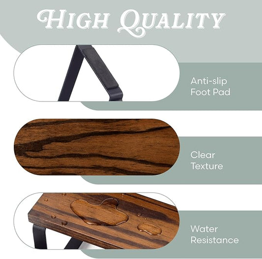 4 Tier Spice Rack Organizer Display Riser Stand, Kitchen Cabinet Countertop Pantry Coffee Bar Display Shelf for Spice, Liquor, Figure (1Pack-4Tier-Rustic Brown)
