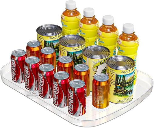 Lazy Susan Turntable Organizer for Refrigerator 360° Refrigerator Organizers and Storage Lazy Susan Organizer for Fridge, Cabinet, and Pantry,15.82"x12",(Clear 1 Pack)