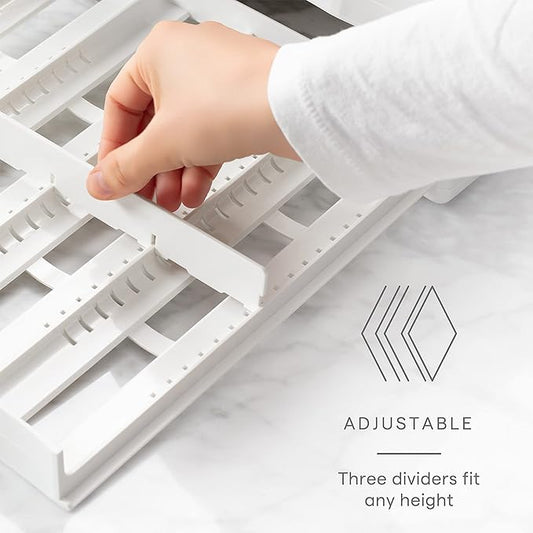 YouCopia SpiceStack Adjustable Spice Rack 24-Bottle Organizer for Cabinet or Pantry Storage, Granite