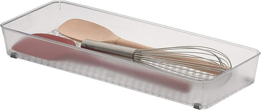 Spectrum Diversified Hexa Drawer Organizer Tray Modern Kitchen Cutlery, Utensil, Silverware Holder, Cabinet Storage, 6 x 15, Clear Frost