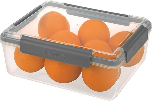 20-Cup Container - Gray, SNL-1011GY Easy-To-Open, Leak-Proof Silicone Seal, Snap-Off Lid, Stackable, BPA FREE