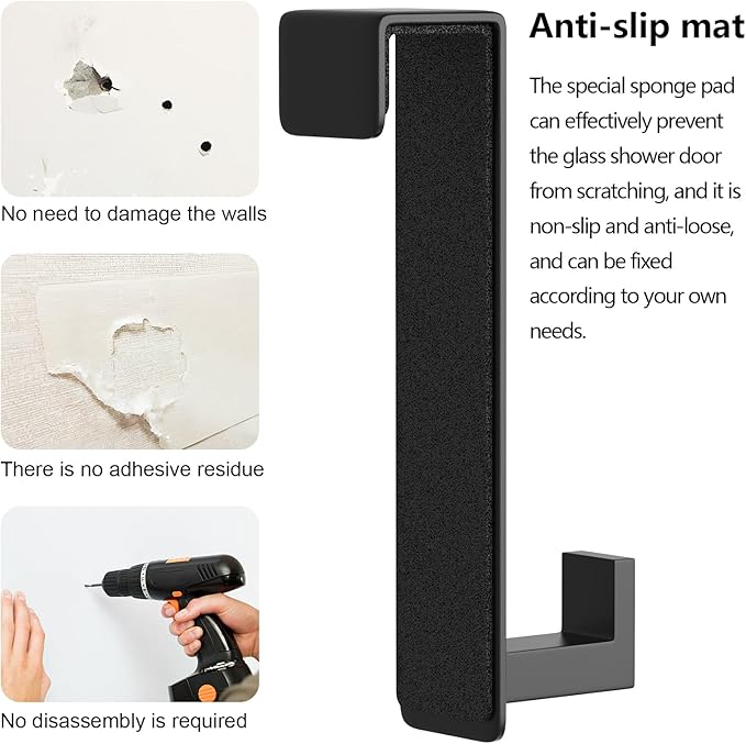 WUIVIUT 2 Pack Heavy Duty Single Over The Door Hooks L-Shaped Bedroom Door, Jacket Hanger Hook, 1.77 inch Wide Over The Door Hook, Strong Holder for Coats(L Shape 2 Pack, Fits 1-3/4'' Thick)