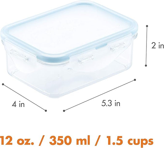 LOCK & LOCK Purely Better Tritan Container/Rectangle Food Storage Bin, 12 Ounce, Clear