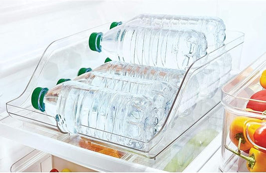 iDesign Crisp Plastic Refrigerator and Pantry Soda Bin, Modular Stacking Food Storage Box for Pop, Sparkling Water, Beer, Canned Goods, BPA Free, 14.03" x 10.4" x 3.75", Clear