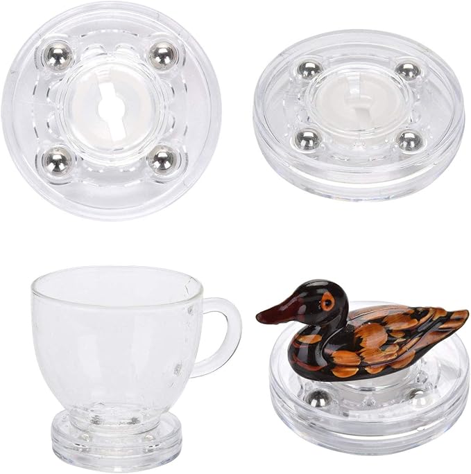 TamBee 4PCS 2Inch Acrylic Lazy Susan Turntable Organizer Revolving Display Base White Acrylic for Spice Rack Table Cake Kitchen Pantry Decorating