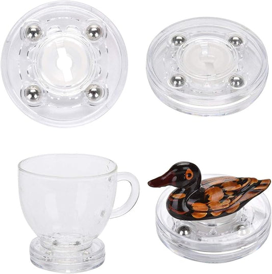 TamBee 4PCS 2Inch Acrylic Lazy Susan Turntable Organizer Revolving Display Base White Acrylic for Spice Rack Table Cake Kitchen Pantry Decorating