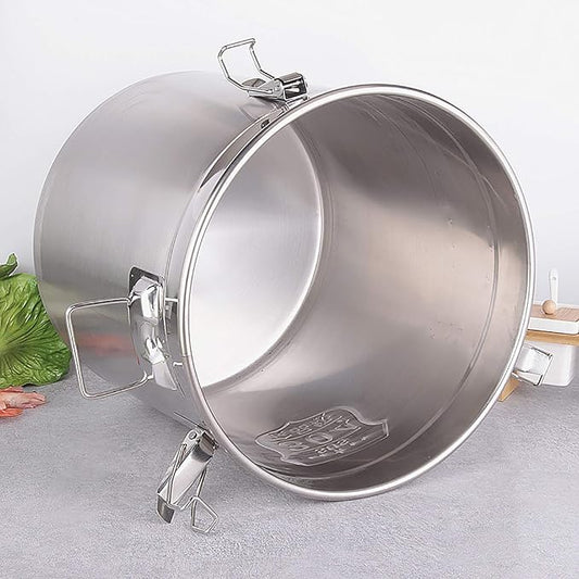 Stainless Steel Airtight Canister for Kitchen, Rice Cereal Grain Canisters Container for Household Kitchen Food Bean Flour Oil Sugar Milk Cookie Storager Bucket w/Handles Lid (6L)