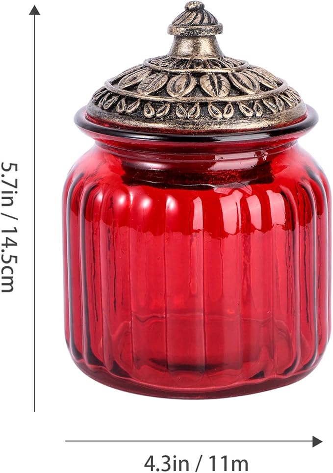 BESPORTBLE 1pc Red Airtight Jar Sealed Jar Sealed Canister Storage Can Storage Container Sealed Bottle Glass Can Glass Jar Sealing Can Tea Jar Storage Jar Storage Tank Food Container