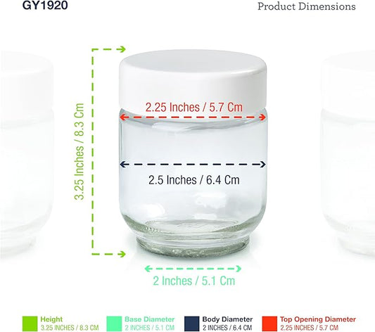 Euro Cuisine Glass Jars for Yogurt Maker, Set of 8