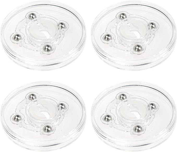 Geesatis 4 Pcs Acrylic Tiny Lazy Susan 2.5 inch Rotating Turntable Organizer Bearings Round Swivel Plate, Smooth Swivel Plate for Kitchen Base Turn Dining Table, Clear