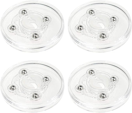 Geesatis 4 Pcs Acrylic Tiny Lazy Susan 2.5 inch Rotating Turntable Organizer Bearings Round Swivel Plate, Smooth Swivel Plate for Kitchen Base Turn Dining Table, Clear