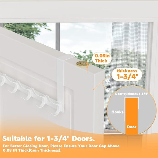 2 Pack Over The Door Hooks, Sturdy Door Hanger, Large Over The Door Towel Rack with 12 Hooks, Heavy Duty Easy to Install, for Bathroom, Bedroom，Kitchen，Hanging Towels, Coats (White)