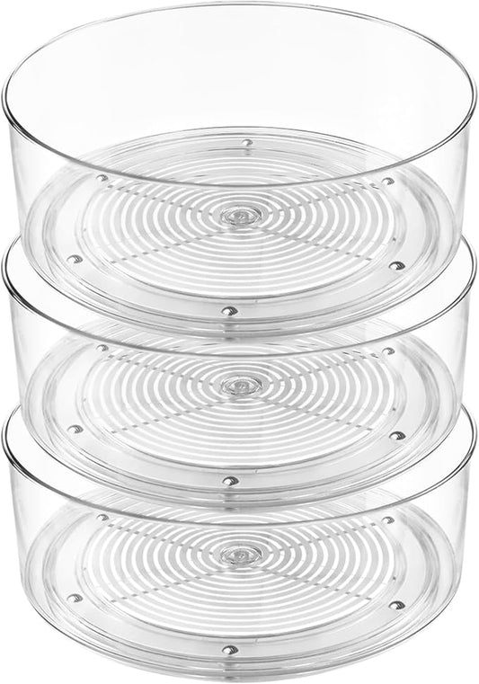 3pcs Lazy Susan Organizer, 360 Degree Rotating Turntable Organizer, Refrigerator Rotating Organizer, Lazy Susan Turntable for Pantry, Fridge, and Bathroom Storage