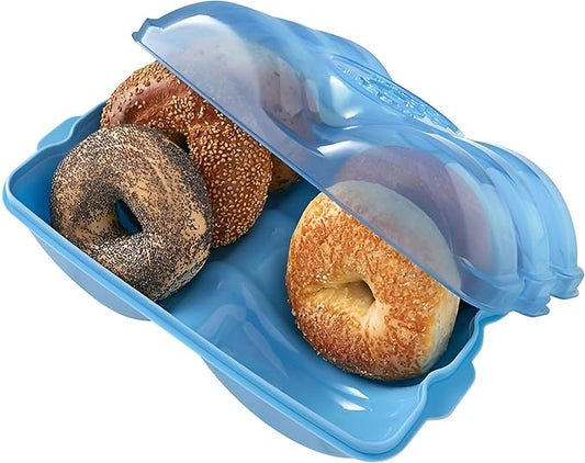 Touch Up Cup Bagel Fresh Holder Container Bread Storage Keeper Saver, Airtight and Reusable, BPA-Free, As Seen On Shark Tank Products, Pack of 1, Holds 6 Bagels