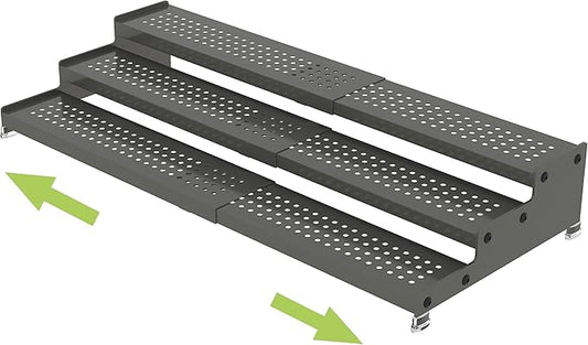 Metal Spice Rack Organizer for Cabinet, 3 Tier Expandable Spice Storage Shelf, Great for Kitchen Cabinets, Cupboard,Pantry and Countertop More,Metal Plate with Hole(1PACK/Gun-Grey)