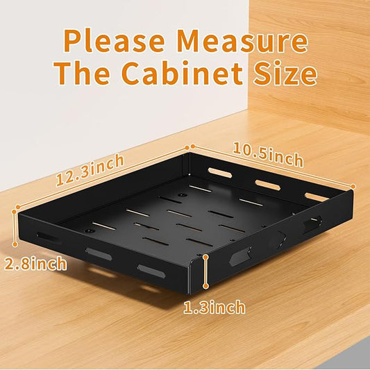 RCHYFEED Pull Out Spice Rack Organizer for Cabinet, Heavy Duty Slide Out Spice Rack for Inside Cabinets & Pantry, Kitchen Cabinet Seasoning Organizer Vertical Spice Racks,12.6" Wx10.5 Dx2.8 H,Black