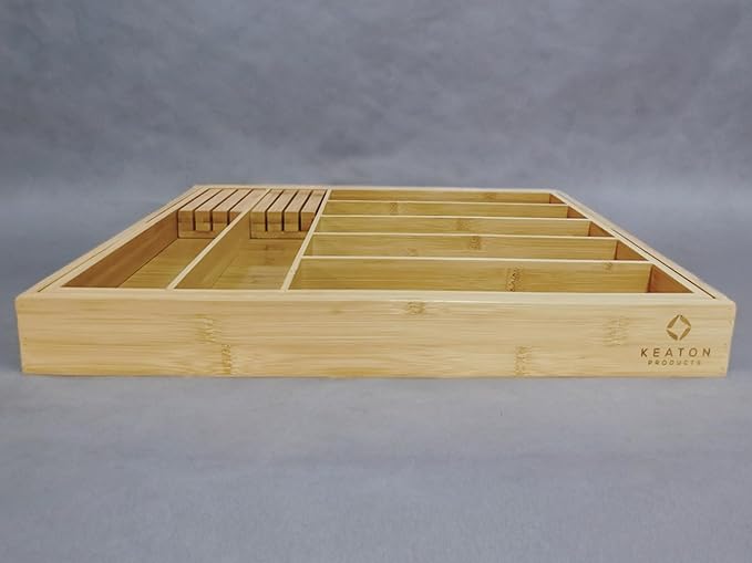 Kitchen Utensil Drawer Organizer- Bamboo, Expandable
