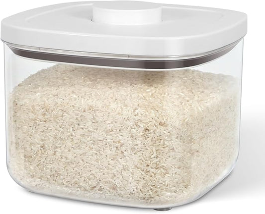 TBMax Flour Storage Container -10 Lbs / 5.28 Qt Rice Container with Pop Up Lid & Measuring Scoop for Flour, Cereal, Dry Food Storage and Kitchen Pantry Organization
