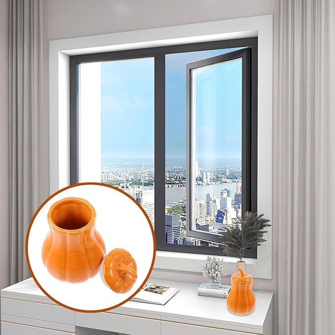 UPKOCH Ceramic Tea Canister, Pumpkin Shape Candy Jar, Loose Tea Jar Coffee Sugar Storage Pot, Food/Seasoning Container for Home Fall Decor (Small)