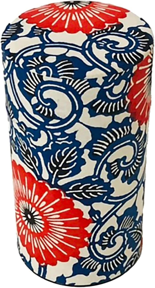 TOKYO ART Japanese tea canister tin for storing green tea leaves and matcha - perfect for preserving freshness, with a tin interior and washi paper exterior (karahana)