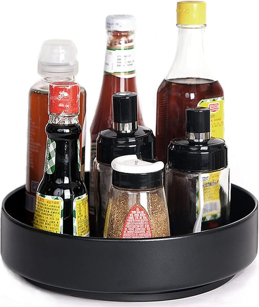 Lazy Susan Organizer, 10 inch Metal Steel Rotating Spice Rack, Turntable Organizer for Cabinet, Pantry, Refrigerator, Countertop