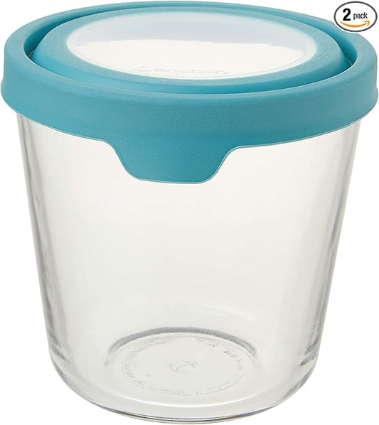 Anchor Hocking Preperation Glass Food Storage, 7 Cup Tall, Mineral Blue