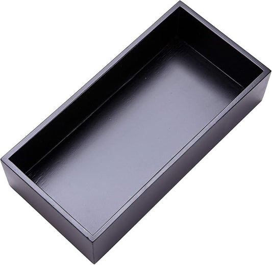 Bamboo Box for Drawer Organizer Box for Kitchen Storage Boxes for Small Accessories, Black 8"*4"