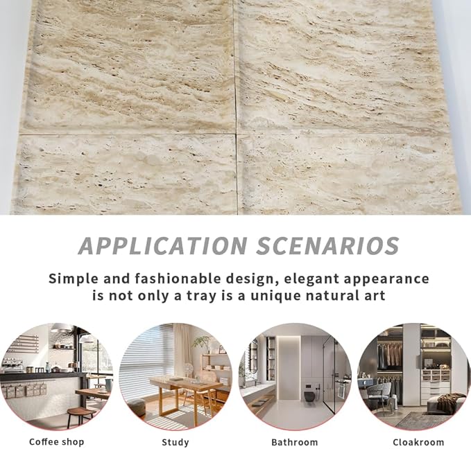 Natural Beige Travertine Marble Luxury Tray,for Kitchen Sink,Bathroom Soap Bottles,Makeup,Towel Organizer Tray