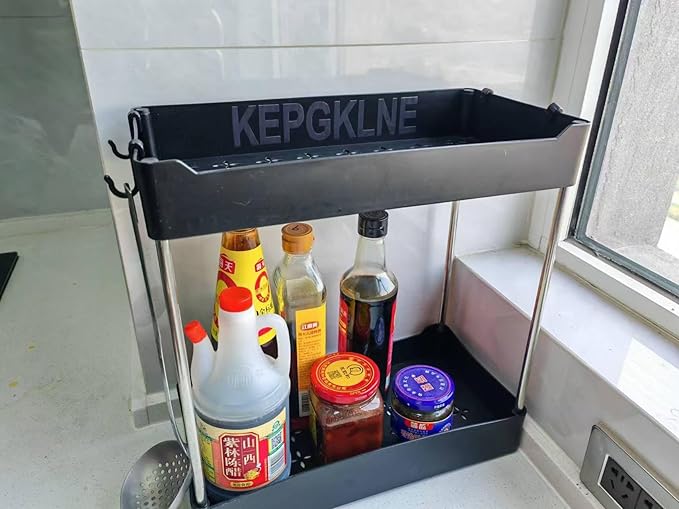2-Tier Kitchen Seasoning Rack - Tableware & Kitchen Supplies Storage