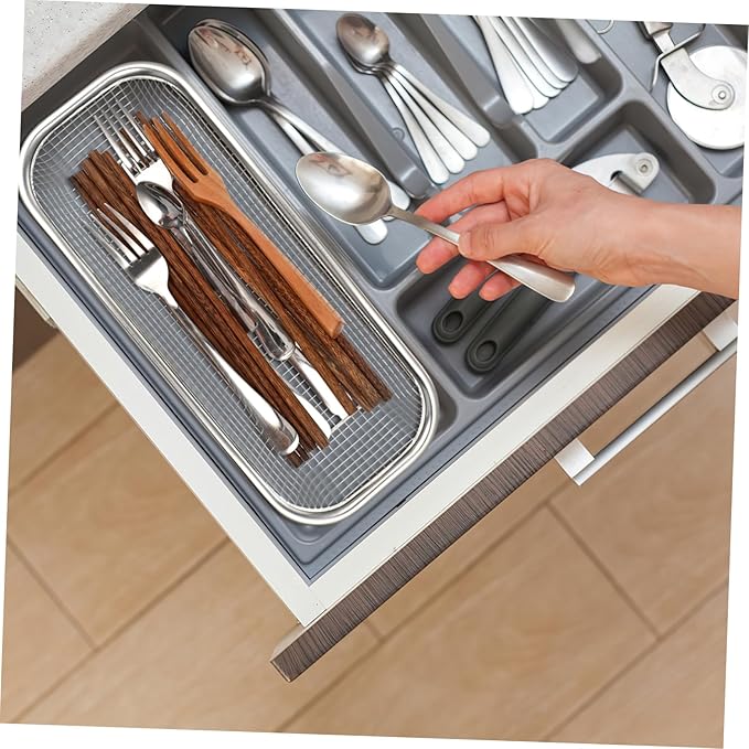 Cabilock Stainless Steel Utensil Drying Rack: Utensils Drawer Organizer - Dishwasher Silverware Drainer Basket, Chopsticks Spoons Forks Knifes Cutlery Storage for Kitchen Counter