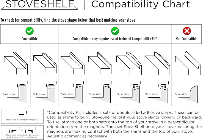 StoveShelf Deluxe 30" Length Stainless Steel Finish Magnetic Shelf for Kitchen Stove - Extra Strength Double Magnets - Kitchen Storage Solution with Zero Installation - Over Stove Spice Rack Organizer