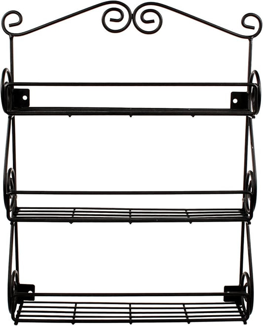 Spectrum Diversified Scroll Spice Wall Mount Rack, Black