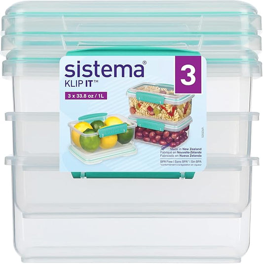 Sistema Food Storage, Polypropylene Assorted, 1L x 3